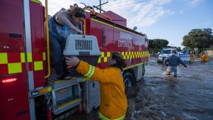 CFA volunteers help victims of Victoria's spring floods in 2022.