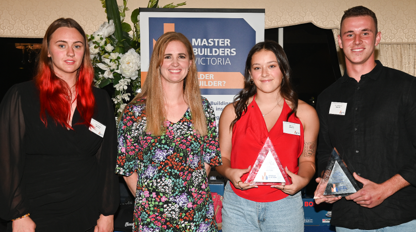 Bendigo Apprentices honoured for their achievements at 2023 Master Builders Victoria Regional Apprentice of the Year Awards.