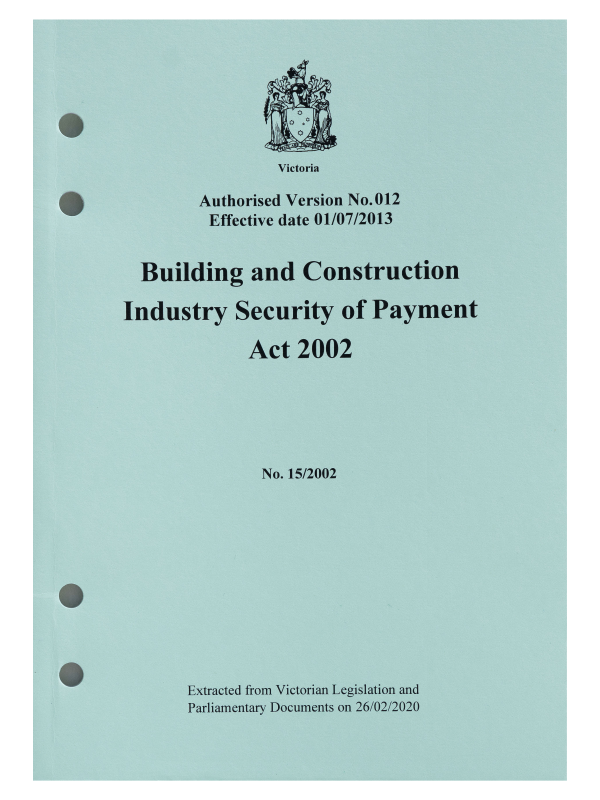 Security of Payment Act 2002